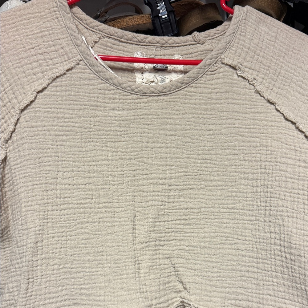Women's Beige boutique Textured Top xl